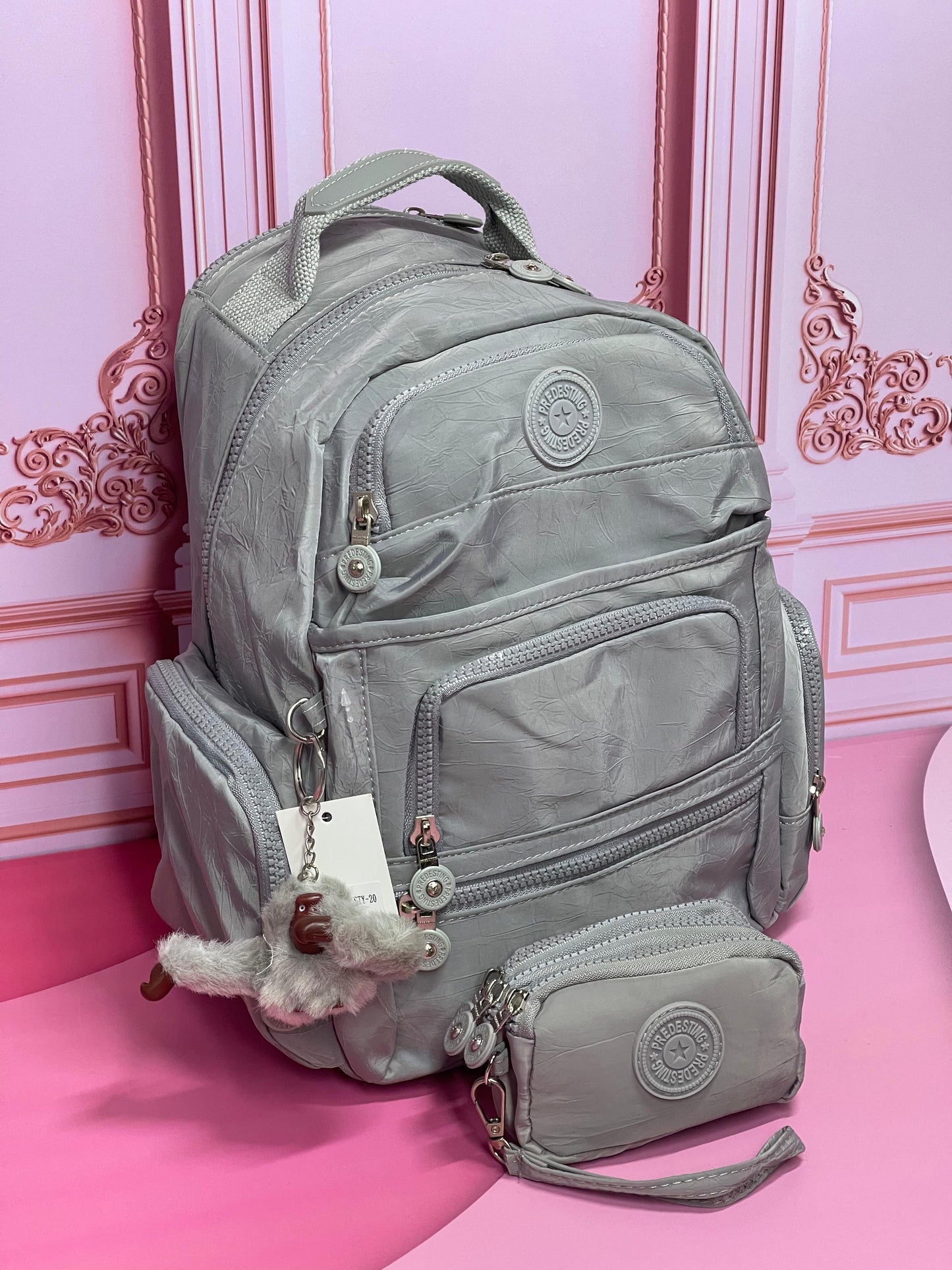 Morral Predesting 🐒 7 Bolsillos con Monedero 3 Cierres