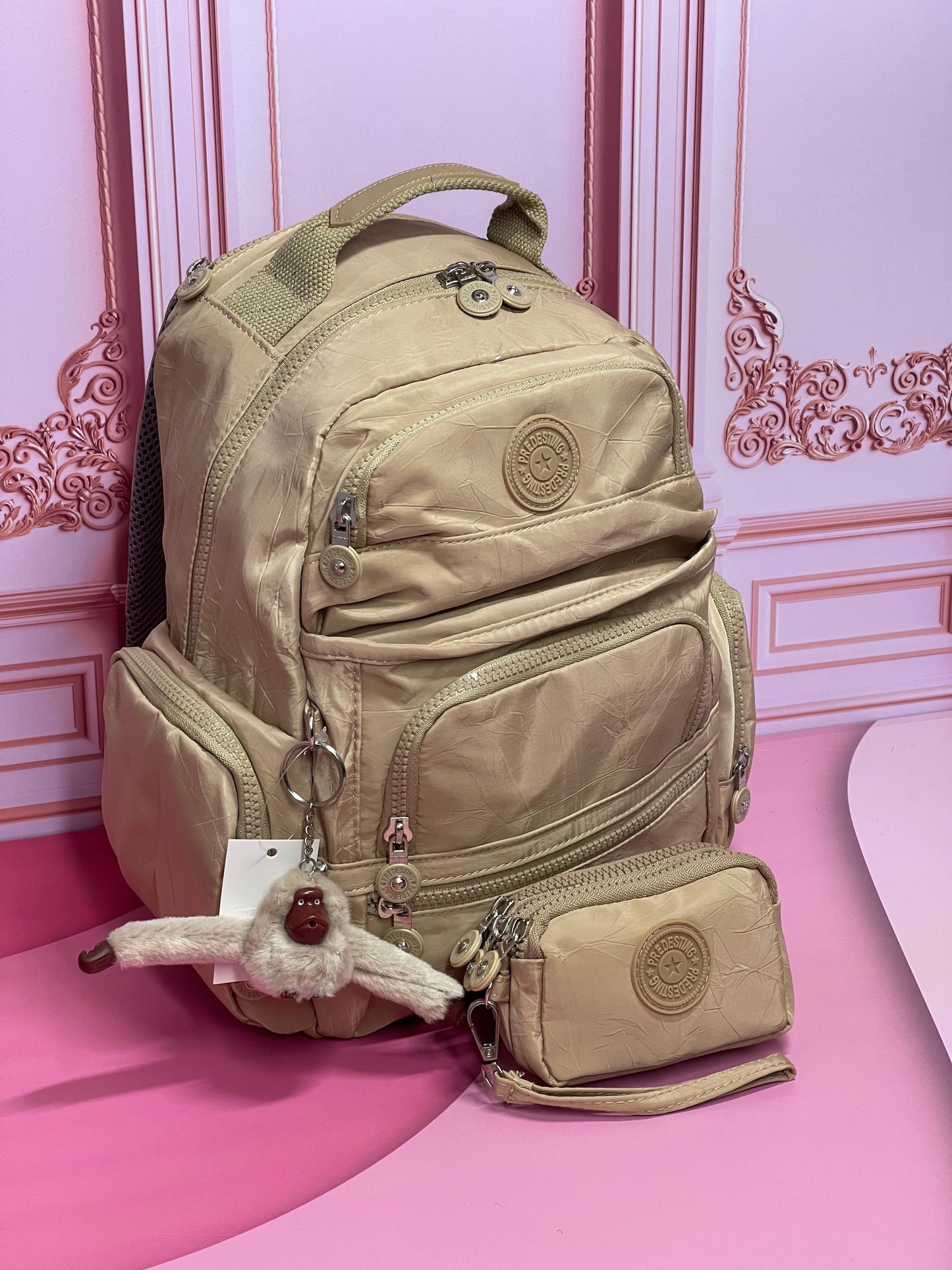 Morral Predesting 🐒 7 Bolsillos con Monedero 3 Cierres